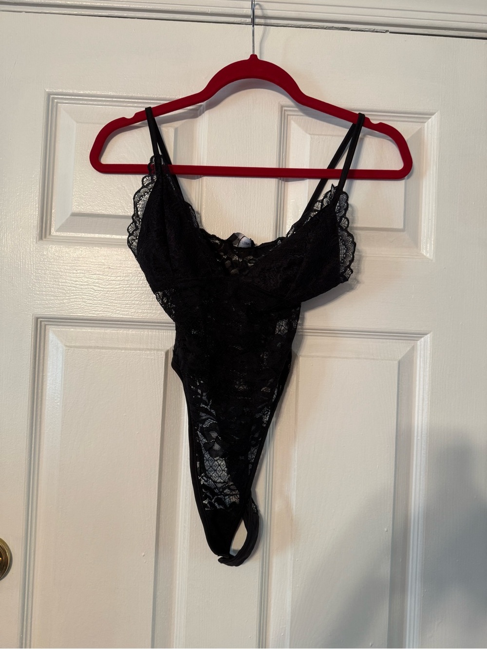 PrettyLittleThing Black Lace Thong Bodysuit